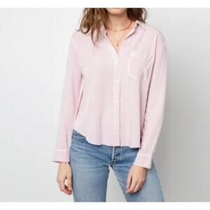 Rails Dusty Rose Ingrid Raw Hem Button Down Shirt (M)